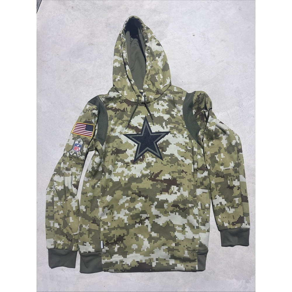 Dallas Cowboys Hoodie sz S/P/CH Camo Salute To Service Pullover Fleece Nike NFL